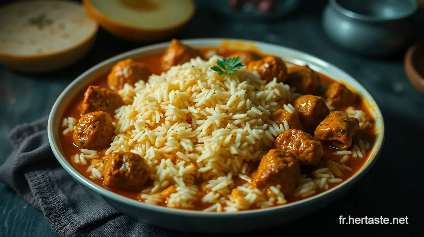 Curry au Riz : Une Évasion Culinaire Facile et Délicieuse Curry Doux de Poulet au Riz Basmati