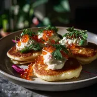 Blinis Recette: Nuageux et Beurr&eacute;