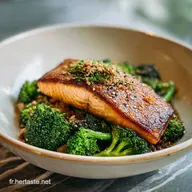 Recette de Bol de Saumon et Brocoli Sant&eacute;
