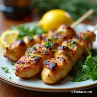 Brochettes Poulet Citron Herbes Recette BBQ Facile et Gourmand