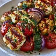 Brochettes Tomates Halloumi en 25 Minutes