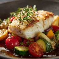 Recettes Minceur Facile Cabillaud R&ocirc;ti et ses L&eacute;gumes d&Eacute;t&eacute;