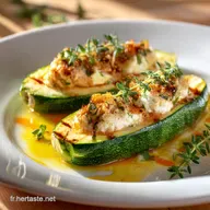 Courgettes Farcies L&eacute;g&egrave;res Recette Healthy &agrave; la Ricotta et Volaille