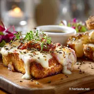 Croque au bacon et fromage Recette gourmet bistro facile et cr&eacute;meuse
