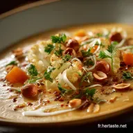 Curry de choufleur cr&egrave;me de coco et cacahu&egrave;te La recette velout&eacute;e du chef