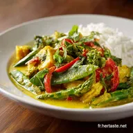 Plat Complet Curry de L&eacute;gumes R&eacute;confortant au Lait de Coco