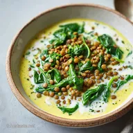 Curry de Lentilles Vertes au Lait de Coco et &Eacute;pinards
