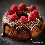 Donut au chocolat et framboise Recette Brioch&eacute;e Coeur Intense