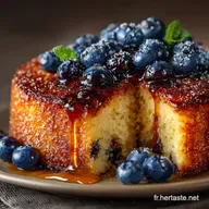 G&acirc;teau de Ma&iuml;s aux Bleuets Le Moelleux Dor&eacute; Facile