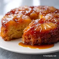 G&acirc;teau Semoule Ananas Renvers&eacute; Moelleux au Caramel Ambr&eacute;
