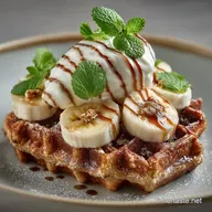 Gaufre &agrave; la banane saine et Avoine Croustillantes et Sans Sucre Ajout&eacute;