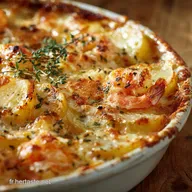Gratin L&eacute;ger aux Crevettes et Pommes de Terre Recette facile et a&eacute;rienne