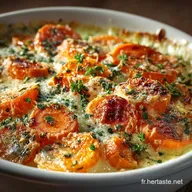 Gratin de Carottes L&eacute;ger B&eacute;chamel Light Onctueuse Muscade et Comt&eacute;