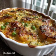 Gratin Pommes Petit Pois : Recette Fran&ccedil;aise Familiale et Cr&eacute;meuse