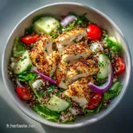 Id&eacute;e Salade Compos&eacute;e Poulet Paprika en 25 Min