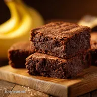 Brownie Banane et Beurre de Cacahu&egrave;te Fudgy Recette Z&eacute;ro Sucre Ajout&eacute;