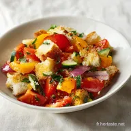 Panzanella Salade Italienne pour 4 Portions - Recette en 35 Minutes