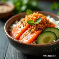 Recette Facile de Poke Bowl au Saumon Fum&eacute; Maison Sauce Agrumes