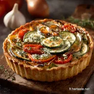 Quiche aux l&eacute;gumes et fromage Recette de chef au Gruy&egrave;re fondant