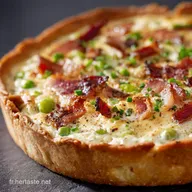 Quiche au Bacon &OElig;ufs et Petits Pois Recette de Cr&egrave;me Royale Cr&eacute;meuse