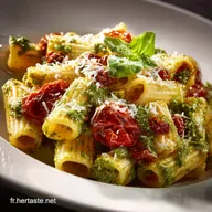 Rigatoni au pesto rosso cr&eacute;meux Recette rapide et onctueuse
