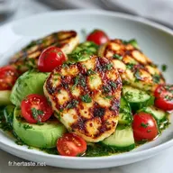 Salade D&eacute;t&eacute; Au Halloumi En 20 Minutes