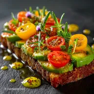 Salade avocat langue tomate r&eacute;invent&eacute;e recette bistrot gourmande