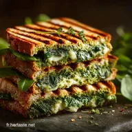 Sandwich au pesto aux &eacute;pinards Recette facile et rapide de Panini gourmand