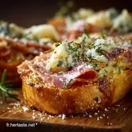 Tartine au jambon sec et roquefort Recette Aveyronnaise rapide