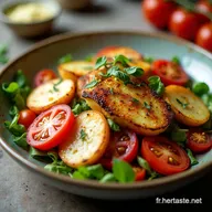 Salade de Tomates et Halloumi Grill&eacute; aux Herbes de Provence Repas Facile