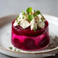 Verrine de Betterave Velout&eacute;e au Ch&egrave;vre