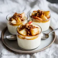Verrines Fromage Blanc Pommes Caramelis&eacute;es pour 4 Personnes