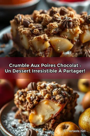 Crumble aux Poires Chocolat : Un Dessert Irresistible à Partager!