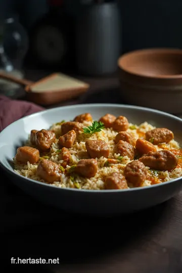 Curry Doux de Poulet au Riz Basmati presentation
