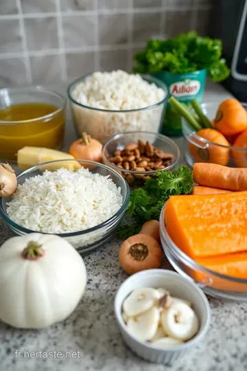 Riz Pilaf Parfumé aux Épices et Légumes Colorés ingredients