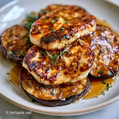 Aubergines Halloumi Miel Caram&eacute;lis&eacute;es Fiche recette