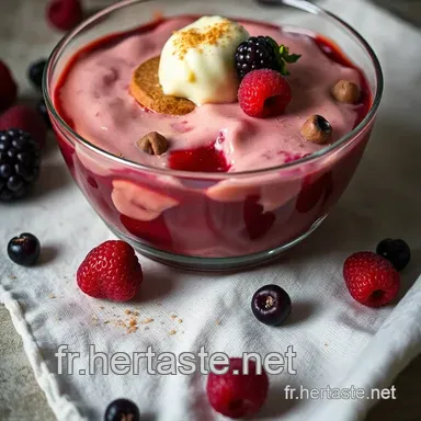 Bac Sucr&eacute; &agrave; la Cr&egrave;me de Fruits Rouges et Chocolat : Un Dessert Facile &agrave; Partager Fiche recette