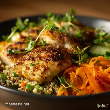 Recettes L&eacute;g&egrave;res Semaine : Bol Poulet Quinoa, Pr&ecirc;t en 45 Min Fiche recette