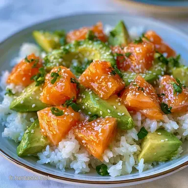 Bol Riz Saumon Avocat pour 2 Personnes Fiche recette