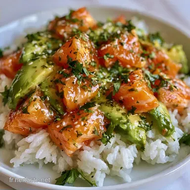 Bol Riz Saumon Avocat pour 2 Personnes