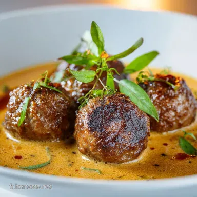 Boulettes de viande au bouillon de coco cr&eacute;meuses et parfum&eacute;es Fiche recette