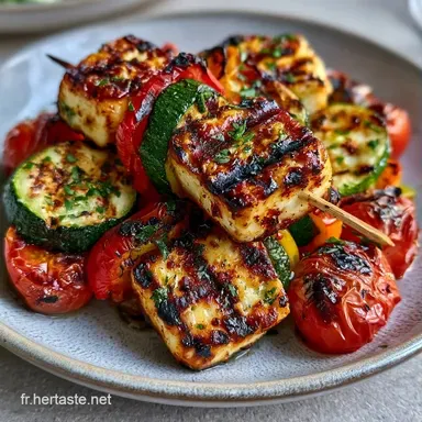 Brochettes De Halloumi Grill&eacute; Pour 2 Fiche recette