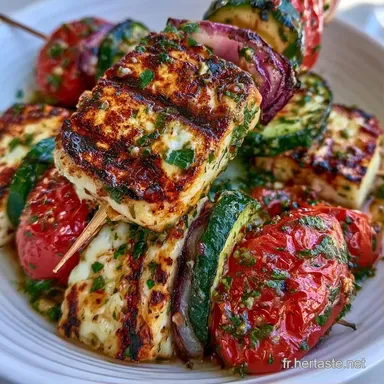 Brochettes Tomates Halloumi en 25 Minutes Fiche recette