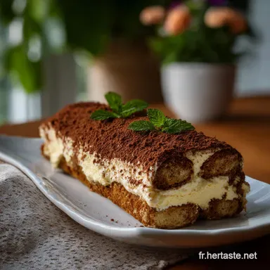 B&ucirc;che Tiramisu : Cr&egrave;me Velout&eacute;e et Biscuit A&eacute;rien Fiche recette