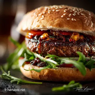 Burger V&eacute;g&eacute;tarien aux Haricots Noirs et Umami Recette Facile Gourmande Fiche recette