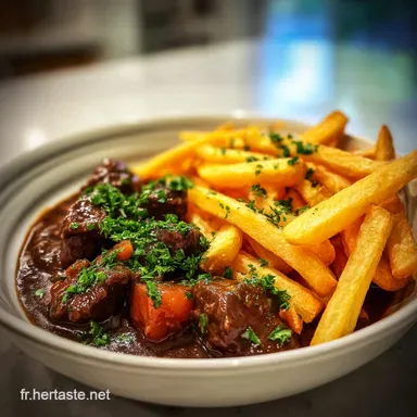 Recette de Carbonade Flamande avec Frites Tradition et Saveurs Belges: Boeuf &agrave; la Bi&egrave;re