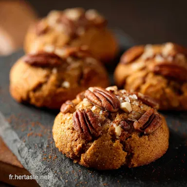 Cookie aux &eacute;pices et noix de p&eacute;can Moelleux fa&ccedil;on pain d&eacute;pice Fiche recette