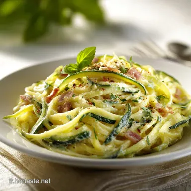 Courgettes &agrave; la Carbonara Recette facile et rapide 35 min