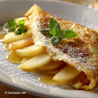 Cr&ecirc;pe aux Pommes L&egrave;gre : Recette saine et facile pour un dessert l&eacute;ger. Fiche recette
