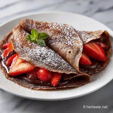Cr&ecirc;pes Chocolat et Fraises pour 14 Portions Fiche recette